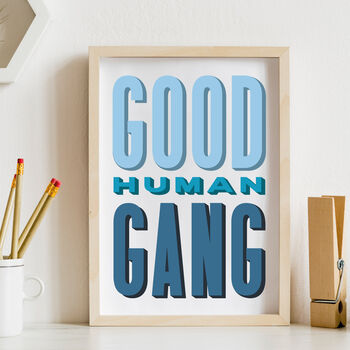 Good Human Gang Retro Print, 2 of 12