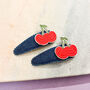 Blue Denim Cherry Hair Clip Set, thumbnail 1 of 2