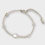 18 K Gold Plated Dainty Silver Clover Bracelet, thumbnail 1 of 6