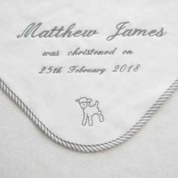Personalised Embroidered Christening Blanket, 2 of 3