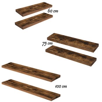 Set Of Two Floating Shelves Mounted Wooden Shelf, 9 of 9