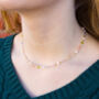 Blossom 16 Inch Beaded Pastel And Gold Coloured Necklace, thumbnail 1 of 4