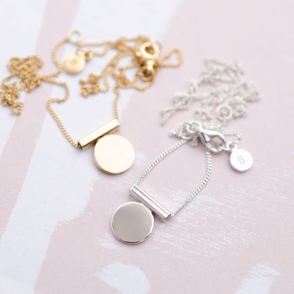 Small Minimal Disc Circle Necklace By Buff Jewellery ...