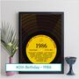 Personalised 40th Birthday Print Year 1986 Music Gift, thumbnail 1 of 12