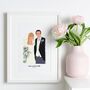 Christian Wedding Gift Couple Portrait With Bible Verse, thumbnail 5 of 12