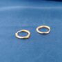 Gold 12mm Small Hoop Earrings, thumbnail 2 of 6