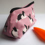 Hand Printed Soft Leather Rabbits Make Up Bag, thumbnail 2 of 3