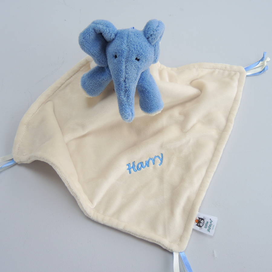 Babies' Personalised Elephant Comforter Blanket By The Alphabet Gift