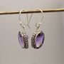 Purple Amethyst Sterling Silver Earrings, thumbnail 2 of 7