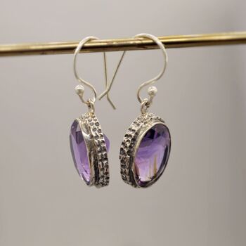 Purple Amethyst Sterling Silver Earrings, 2 of 7