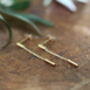 Madison Gold Bar Chain Dangly Earrings, thumbnail 1 of 3
