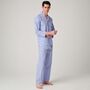 Men's 'Schoolhouse Blue' Gingham Crisp Cotton Pyjama Set, thumbnail 2 of 3