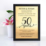Personalised Framed Golden Anniversary Gold Metal, thumbnail 1 of 3
