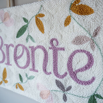 Punchneedle Floral Name Banner, 2 of 5