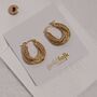 18 K Gold Plated Vintage Inspired Portobello Mini Hoop, thumbnail 3 of 8