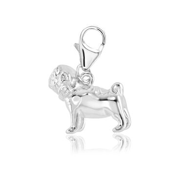 Pug Charm Sterling Silver, 5 of 12
