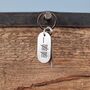 11th Anniversary Gift; Steel Dog Tag Key Ring, thumbnail 5 of 12