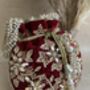 Maroon Velvet Handcrafted Potli Bag, thumbnail 1 of 10
