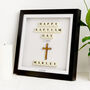 Personalised Wooden Cross Baptism Keepsake Frame With Scrabble, thumbnail 4 of 9