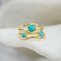 Trio Of American Turquoise Gold Ring, thumbnail 3 of 7