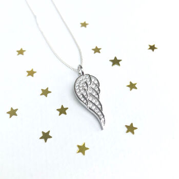Sterling Silver Angel Wing Necklace, 5 of 6