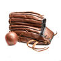 Vintage Full Cowhide Leather Baseball Glove And Ball, thumbnail 7 of 10