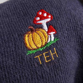 Personalised Autumn Pumpkin Cashmere Wool Scarf Gift, 7 of 11