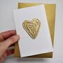 Handmade Card With Wavy Gold Foil Heart, thumbnail 3 of 4