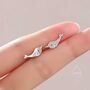 Sterling Silver Narwhal Unicorn Whale Stud Earrings, thumbnail 7 of 12