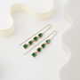 Emerald Green Crystal Threader Earrings, thumbnail 1 of 3