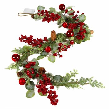 Berries And Baubles Pre Lit Garland, 2 of 6