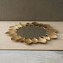 Lotus Inspired Brass Tray With Mirrored Center, thumbnail 1 of 2