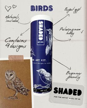 Shaded Birds Pointillism Diy Art Kit Set Of Four, 2 of 8