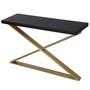 Morcott Storm Polished Steel X Frame Console Table, thumbnail 2 of 2