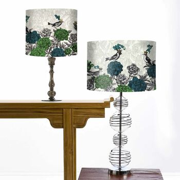 Blooming Birds Blue And Green Lampshade, 3 of 6