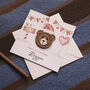 Personalised Crochet Bear Happy 1st Christmas Card, thumbnail 1 of 4
