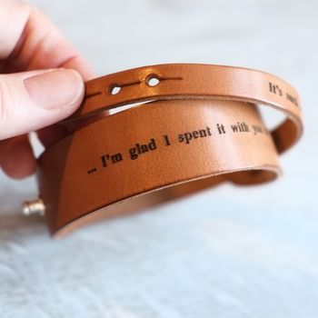 Personalised Real Leather Hudson Bracelet For Men, 4 of 8