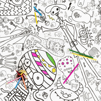Colour In Poster Tablecloth Monsters Personalise It, 2 of 6