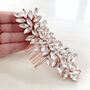 Enya Rose Gold Crystal Hair Comb, thumbnail 2 of 7