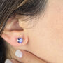 Amethyst Moissanite Crystal Sterling Silver Earrings, thumbnail 2 of 6