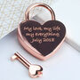 Personalised Rose Gold Plated Lovers Padlock, thumbnail 3 of 11