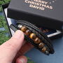 Christmas Personalised Tiger Eye Stone Leather Bracelet For Men, thumbnail 4 of 9