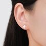 Cute Chickadee Bird Stud Earrings In Sterling Silver, thumbnail 5 of 11