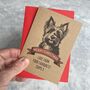 Personalised Yorkshire Terrier Dog Portrait Christmas Card, thumbnail 2 of 2