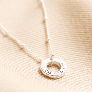 Personalised Name Sterling Silver Mini Family Eternity Hoops Necklace, 2 of 6
