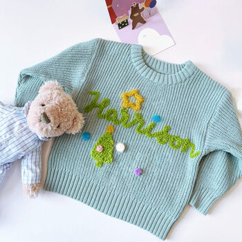 Hand Felted Personalised Christmas Jumper – 100% Cotton, 6 of 8