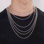 Mens Sterling Silver Heavy Ball Bead Chain Necklace, thumbnail 1 of 10
