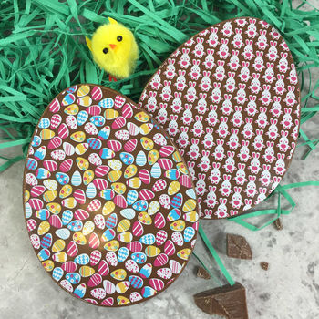 Flat Chocolate Easter Eggs With Rabbit Design, 2 of 6