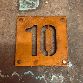 Corten Steel House Number Sign, 2 of 12