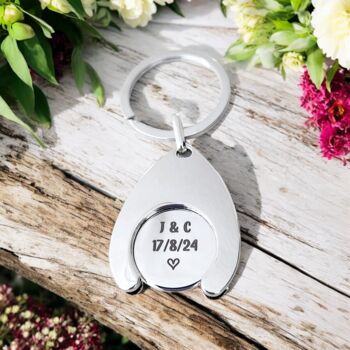 Actual Photo Trolley Token Keyring, Shiny Silver Alloy, 6 of 6
